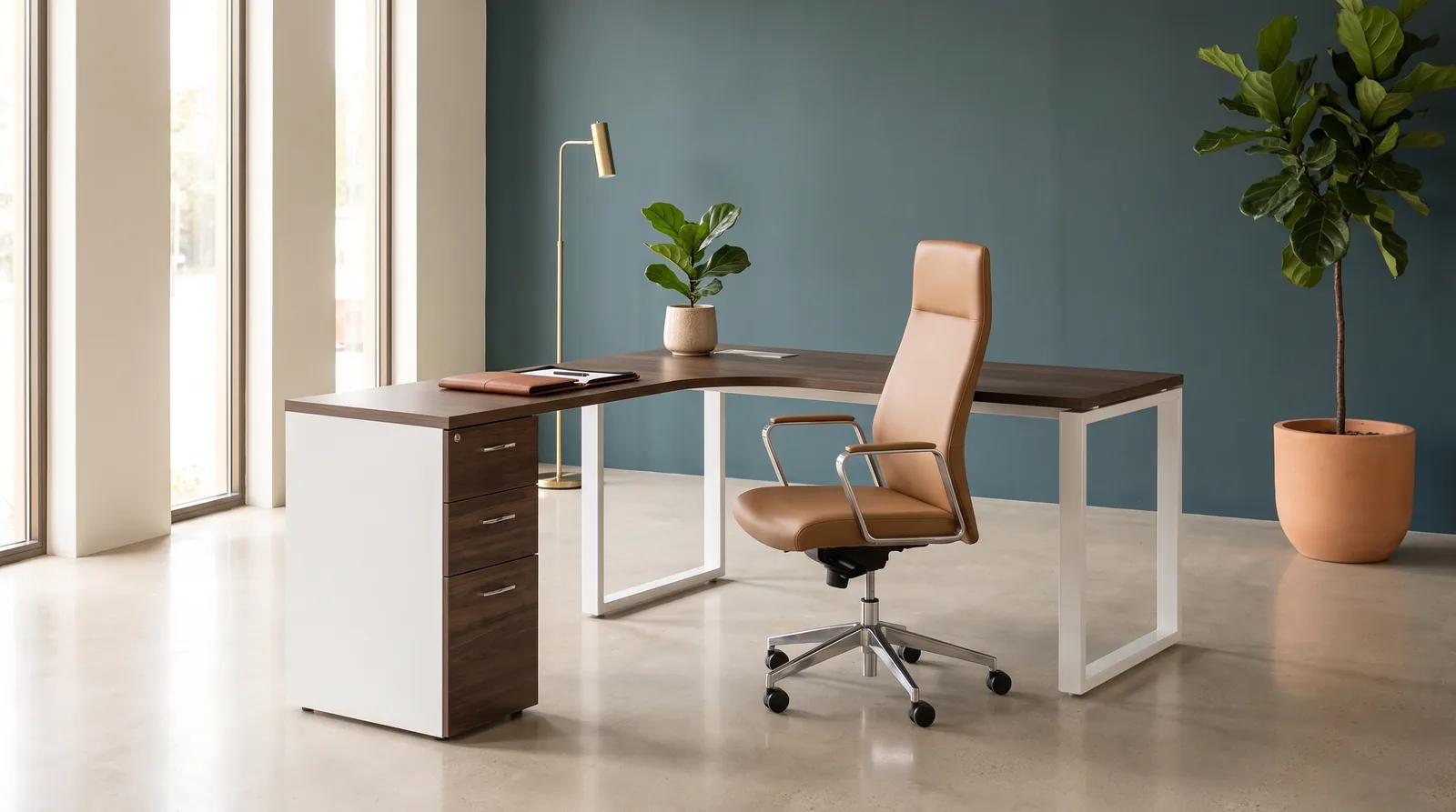 60” x 60” L Shaped Desk Ref DL65 from ETTES Office Furniture