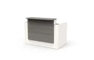 62” x 44” x 43” Receptionist Workstation with Three Drawer Mobile Pedestal Ref. DMA81/DMA20 from ETTES Office Furniture