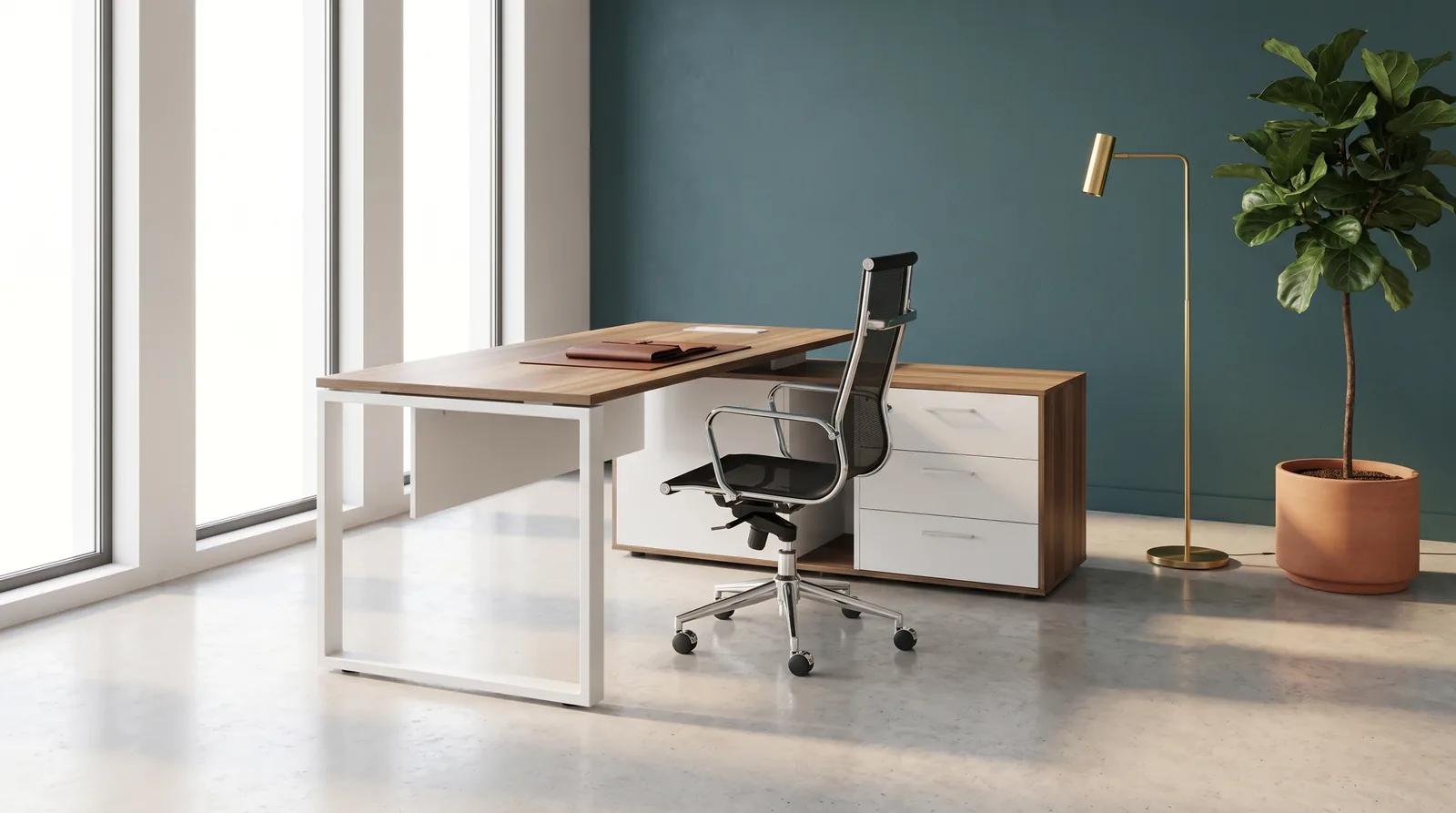 64’ x 64” L Shaped. Desk Ref. DL86 from ETTES Office Furniture